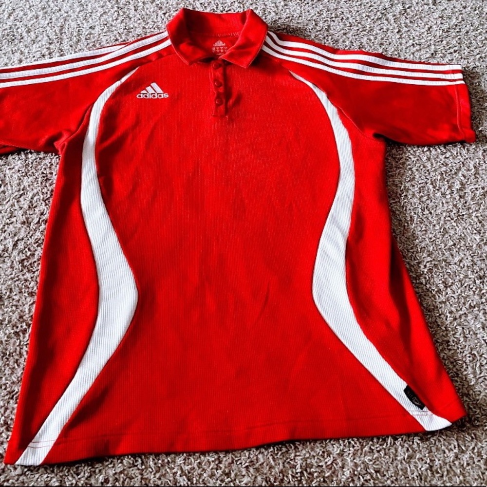 Adidas-polo-crop-vintage-red-white-stripes